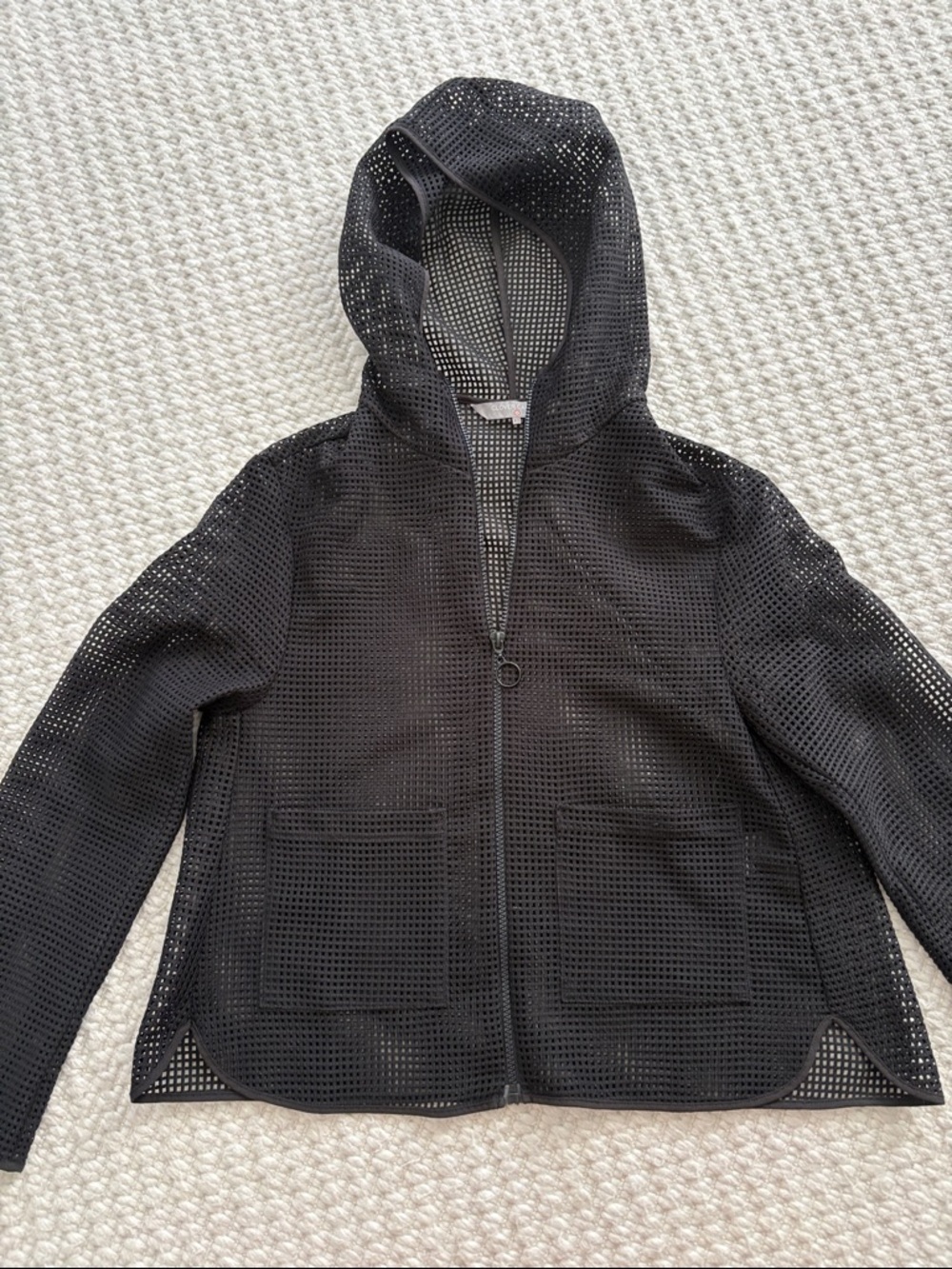Women Clover Canyon Black Mesh Hoodie Jacket XS
